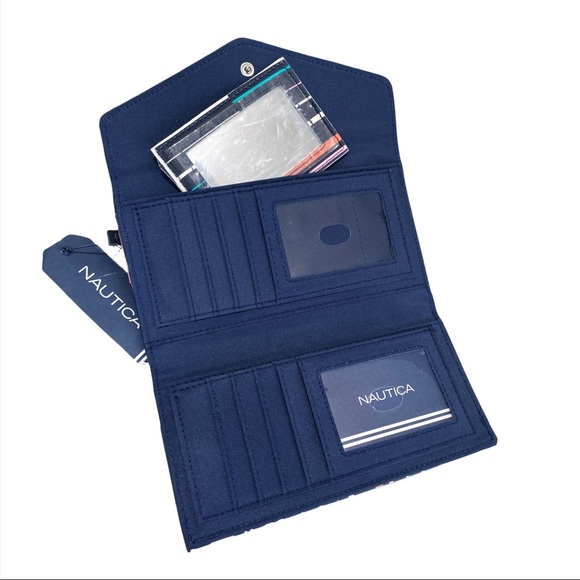 Nautica Money Manager RFID Women’s Wallet Clutch Organizer in Ribbon Stripe - Picture 11 of 12
